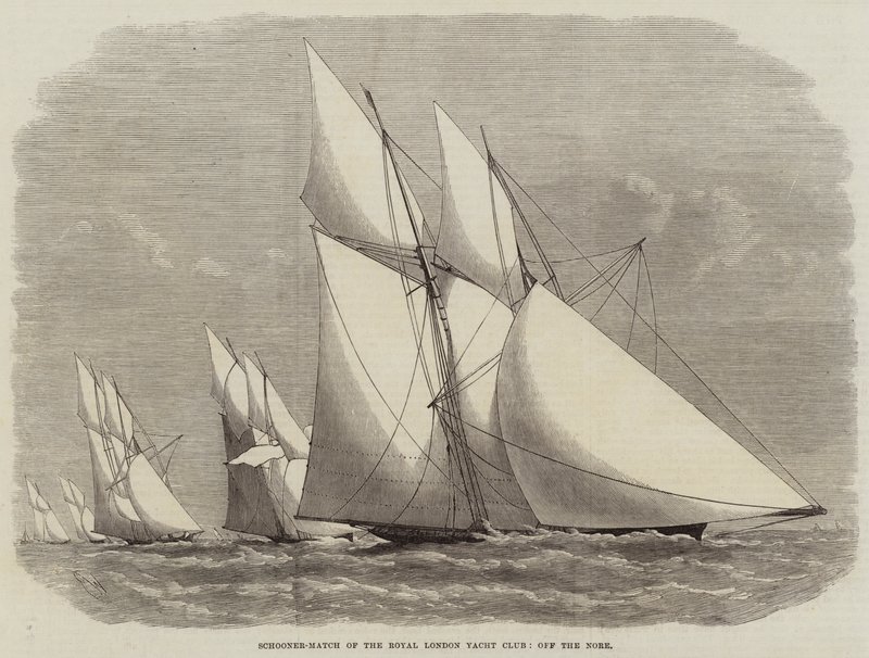 Escuna-Match do Royal London Yacht Club, fora do Nore de Edwin Weedon