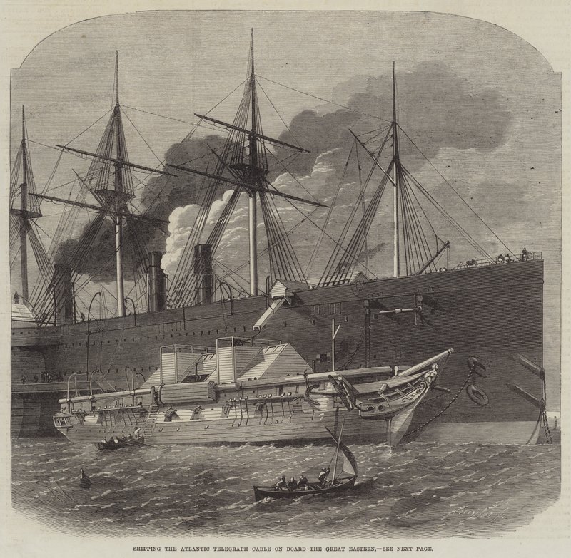 Envio do Cabo Telegráfico do Atlântico a bordo do Great Eastern de Edwin Weedon