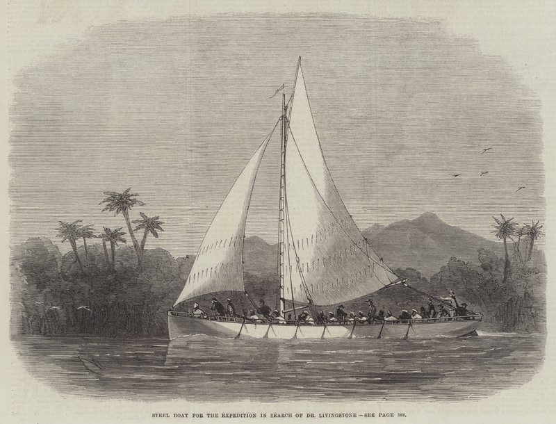 Barco de aço para a expedição em busca do Dr. Livingstone de Edwin Weedon