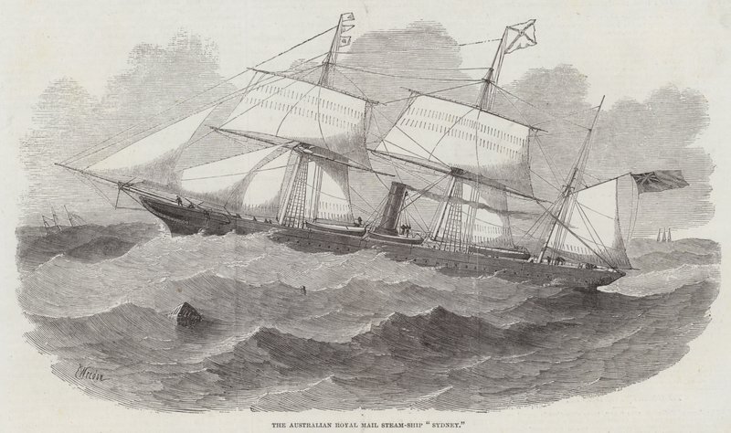 O navio a vapor australiano Royal Mail Sydney de Edwin Weedon