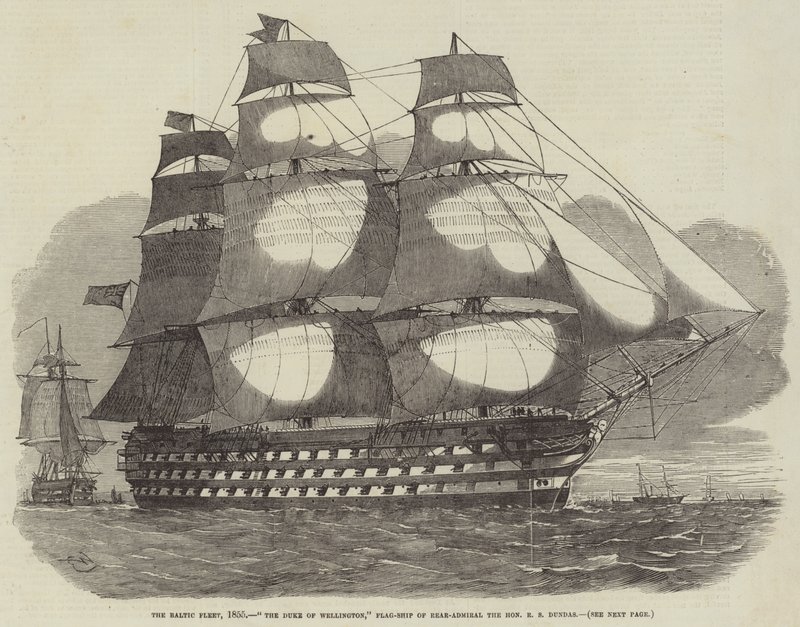 A Frota Báltica, 1855, O Duque de Wellington, Navio-bandeira do contra-almirante o Honorável RS Dundas de Edwin Weedon