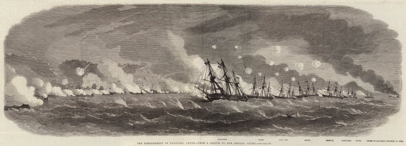 O bombardeio de Kagosima, Japão 1863 de Edwin Weedon