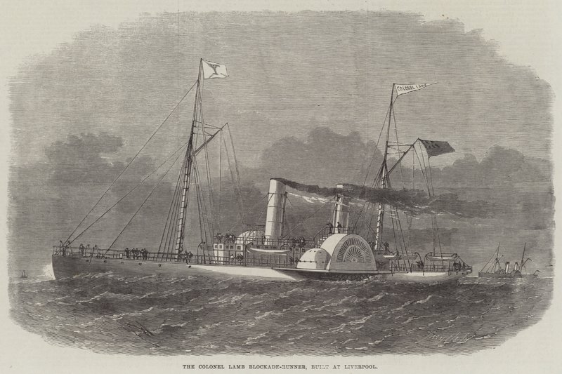 O coronel Lamb Blockade-Runner, construído em Liverpool de Edwin Weedon