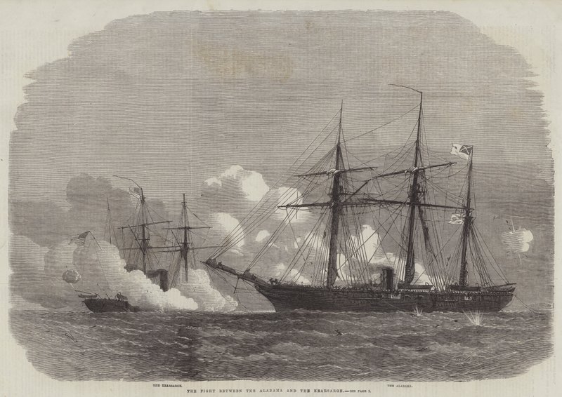 A luta entre o Alabama e o Kearsarge de Edwin Weedon