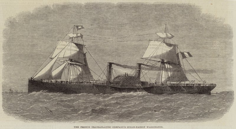 O pacote de vapor da empresa transatlântica francesa Washington de Edwin Weedon