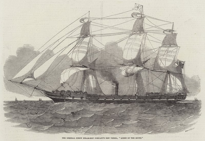 O Navio Novo da Companhia Geral do Navio a Vapor do Parafuso, Rainha do Sul de Edwin Weedon