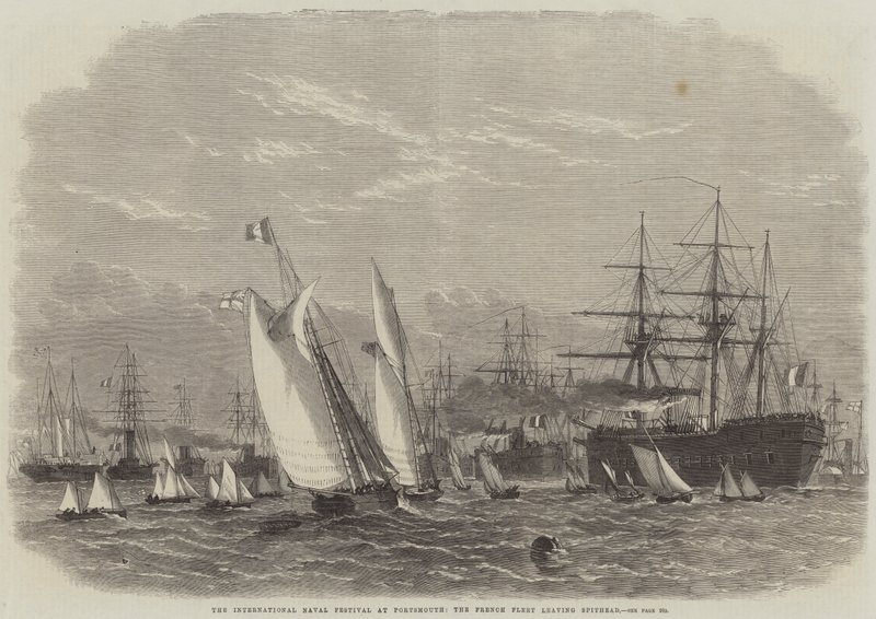 O Festival Naval Internacional em Portsmouth, a frota francesa deixando Spithead de Edwin Weedon