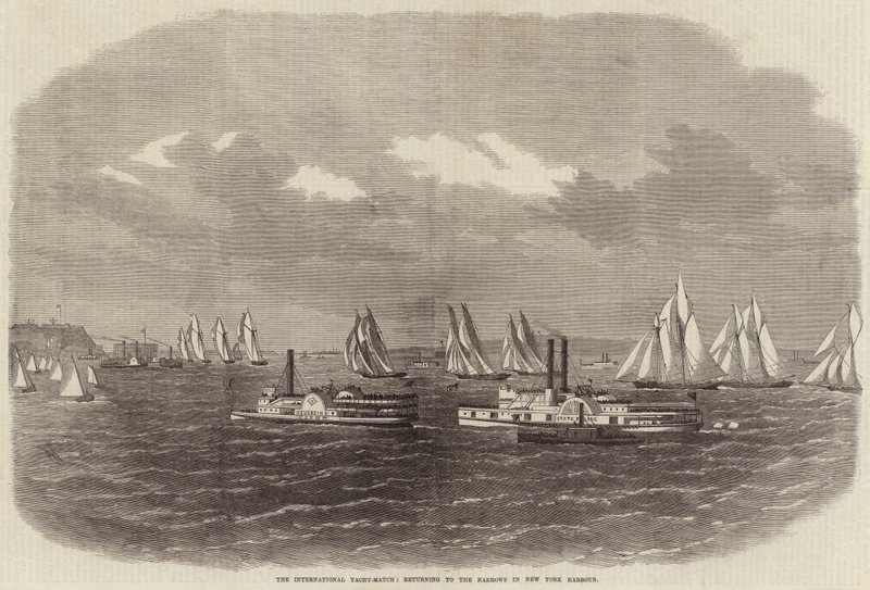 O International Yacht-Match, retornando ao Narrows em New York Harbor de Edwin Weedon