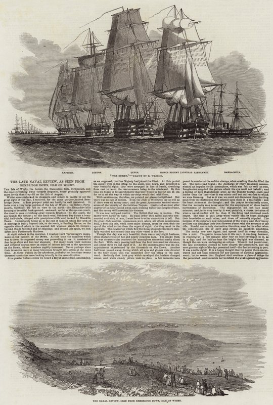 The Late Naval Review, visto de Bembridge Down, Ilha de Wight de Edwin Weedon