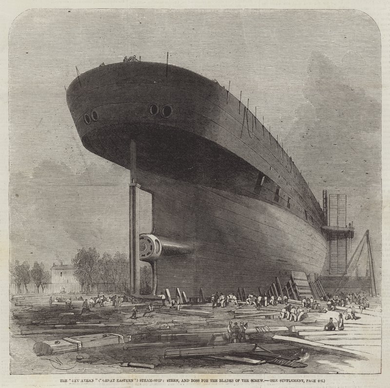 O Leviathan (Great Eastern) Steam-Ship, Stern e Boss para as Lâminas do Parafuso de Edwin Weedon