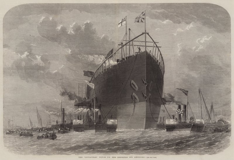 O Leviatã rebocado para ela Amarras fora Deptford de Edwin Weedon