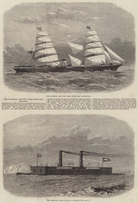O navio a vapor de Liverpool e Nova York Manhattan de Edwin Weedon