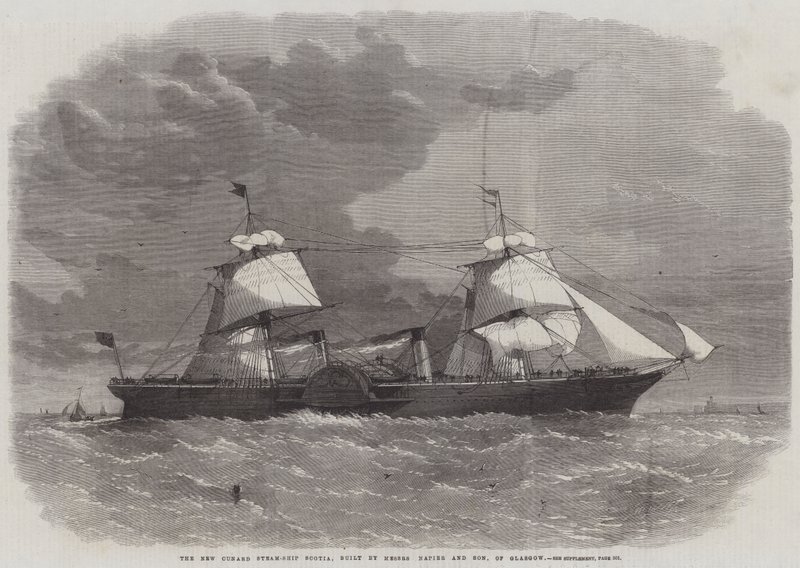 A Nova Cunard Steam-Ship Scotia, construída por Messers Napier and Son, de Glasgow de Edwin Weedon