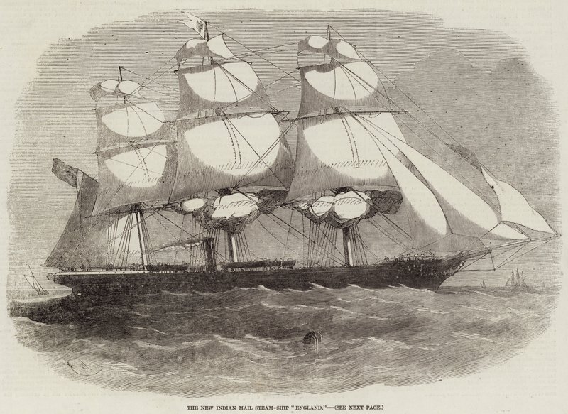 O Novo Correio Indiano Steam-Ship Inglaterra de Edwin Weedon