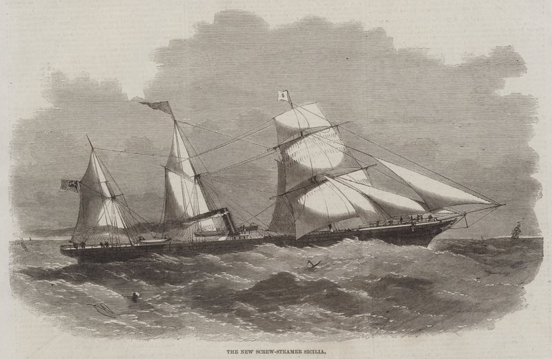 O novo navio de parafuso Sicilia de Edwin Weedon