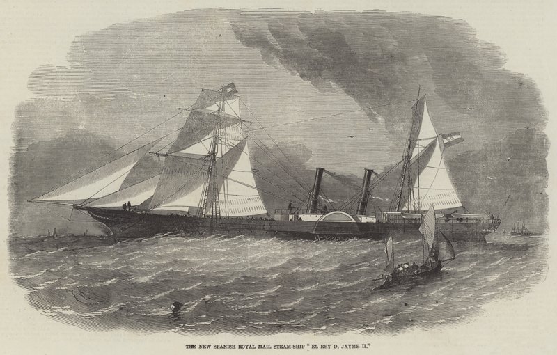 O novo navio a vapor espanhol Royal Mail El Rey D Jayme II de Edwin Weedon