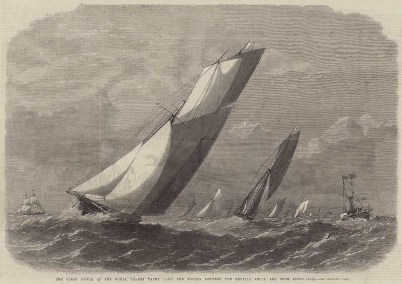 O Ocean Match do Royal Thames Yacht Club, os iates entre o Kentock Knock e os navios leves afundados de Edwin Weedon
