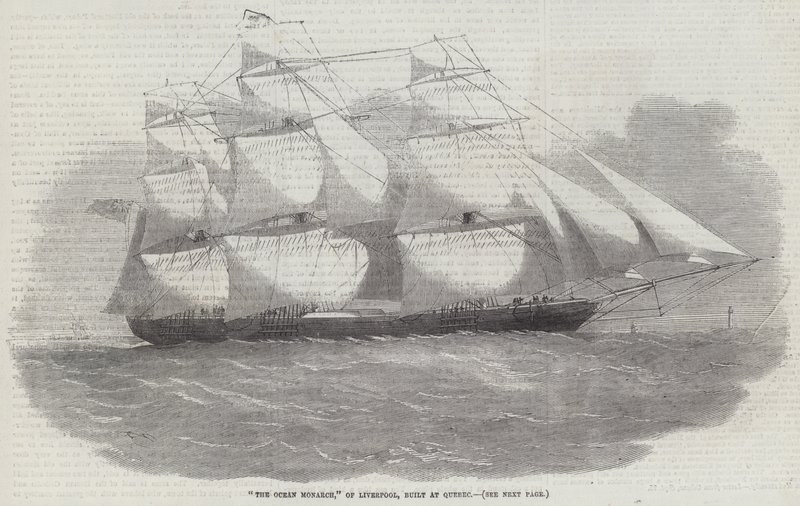O Ocean Monarch, de Liverpool, construído em Quebec de Edwin Weedon