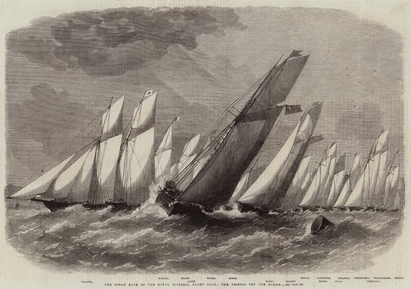A Corrida Oceânica do Royal Victoria Yacht Club, as embarcações fora do Noman de Edwin Weedon
