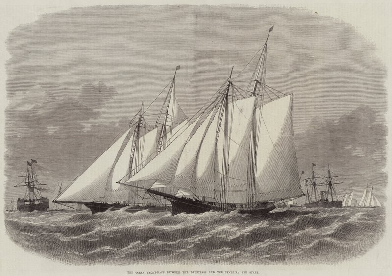 O Ocean Yacht-Race entre o Dauntless e o Cambria, o Start de Edwin Weedon