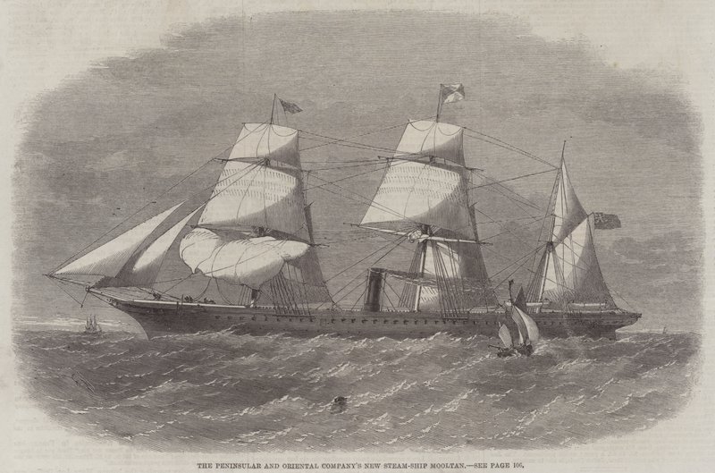 Mooltan Navio a Vapor da Empresa Peninsular e Oriental de Edwin Weedon