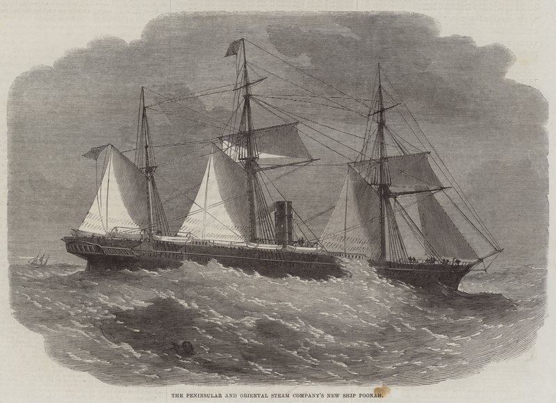 O novo navio da Peninsular e Oriental Steam Company Poonah de Edwin Weedon