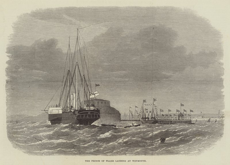 O Príncipe de Gales pousando em Weymouth de Edwin Weedon