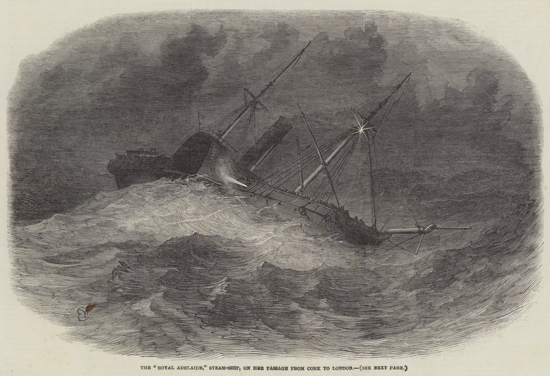 O Royal Adelaide, Steam-Ship, em sua passagem de Cork para Londres de Edwin Weedon