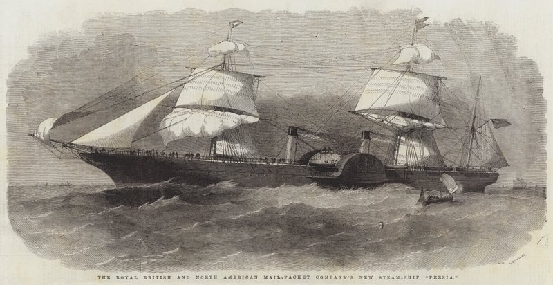 O novo navio a vapor da Royal British and North American Mail Packet Company Persia de Edwin Weedon