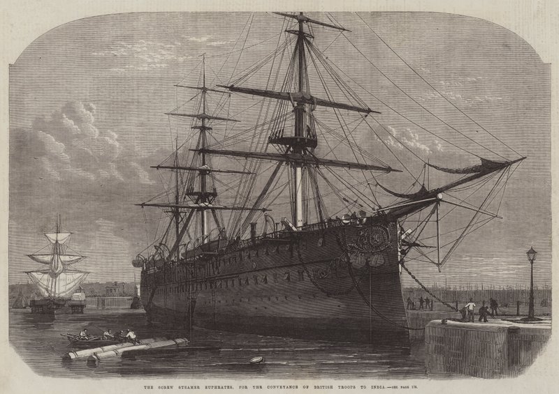 O Parafuso Steamer Eufrates, para o transporte de tropas britânicas para a Índia de Edwin Weedon