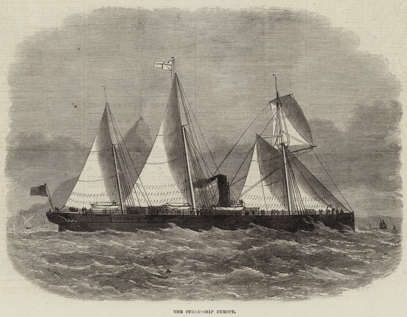 O navio a vapor Europa de Edwin Weedon