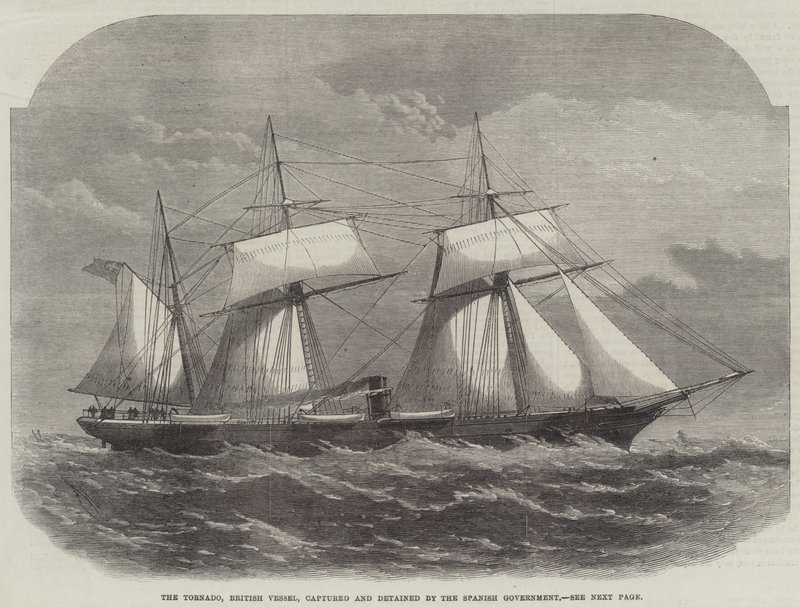 The Tornado, British Vessel, capturado e detido pelo governo espanhol de Edwin Weedon