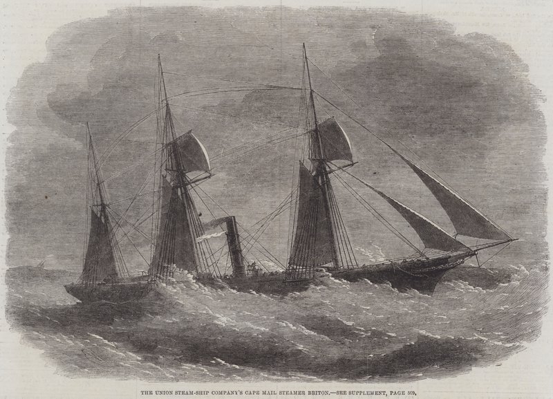 O navio de correio Cape Mail navio da União Britânico de Edwin Weedon