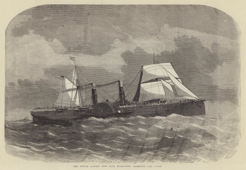 O novo navio a vapor do navio dos Estados Unidos Adriático de Edwin Weedon