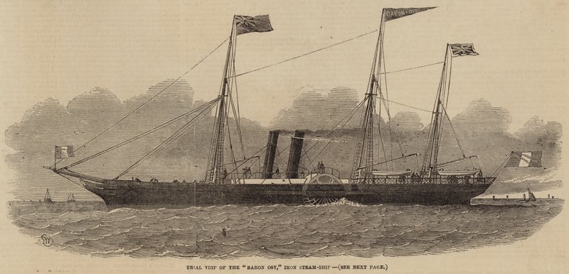 Viagem de Julgamento do Barão Osy, Navio a Vapor de Ferro de Edwin Weedon