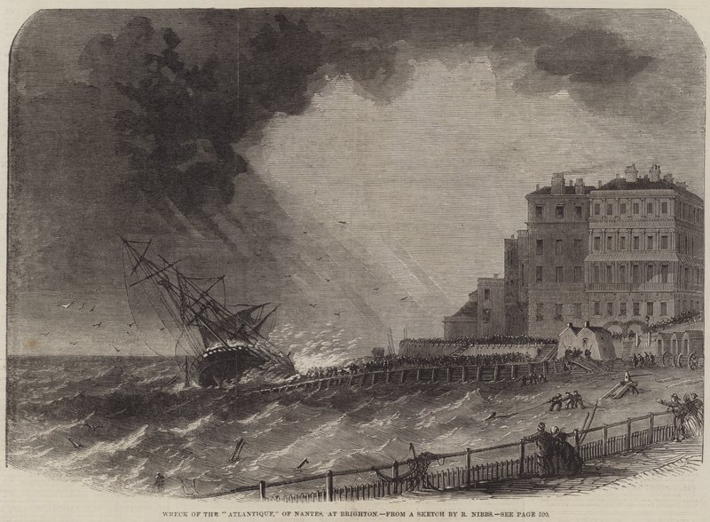 Naufrágio do Atlantique, de Nantes, em Brighton de Edwin Weedon