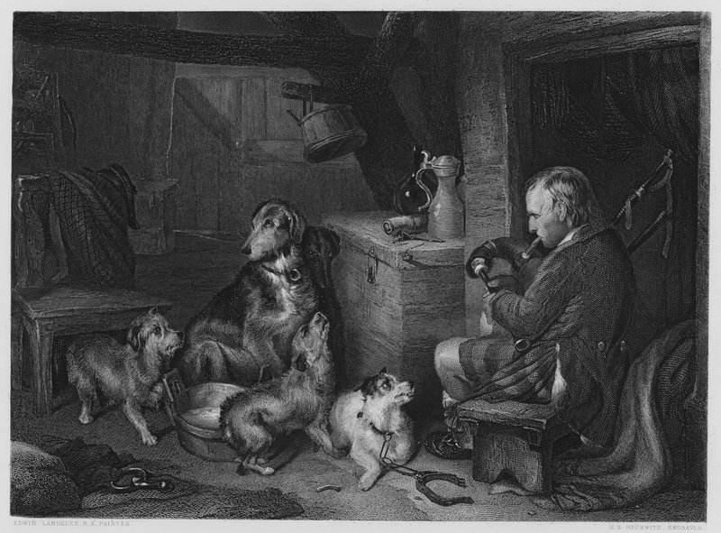 Highland Music, a partir da imagem na Galeria Vernon (gravação) de Edwin (after) Landseer