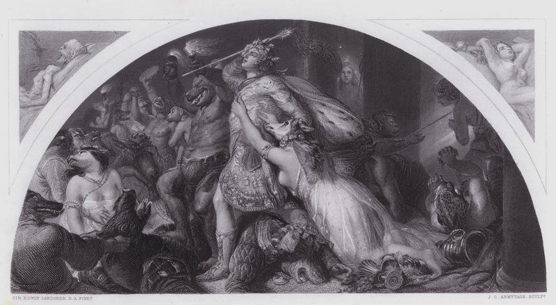 Rout of Comus and his Band (gravura) de Edwin (after) Landseer