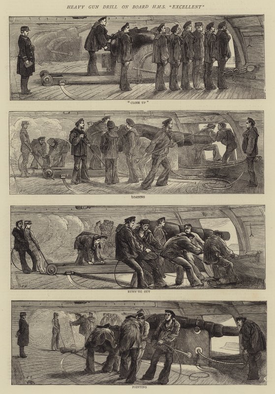 Heavy Gun Drill a bordo do HMS Excellent de Edwin Buckman