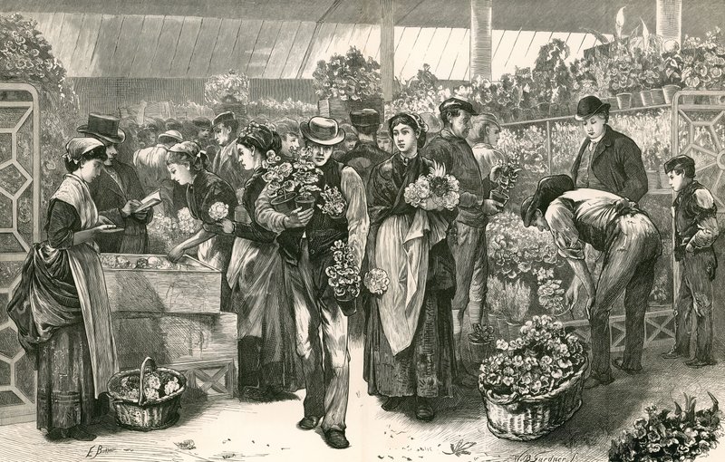O mercado de flores, Covent Garden, Londres de Edwin Buckman