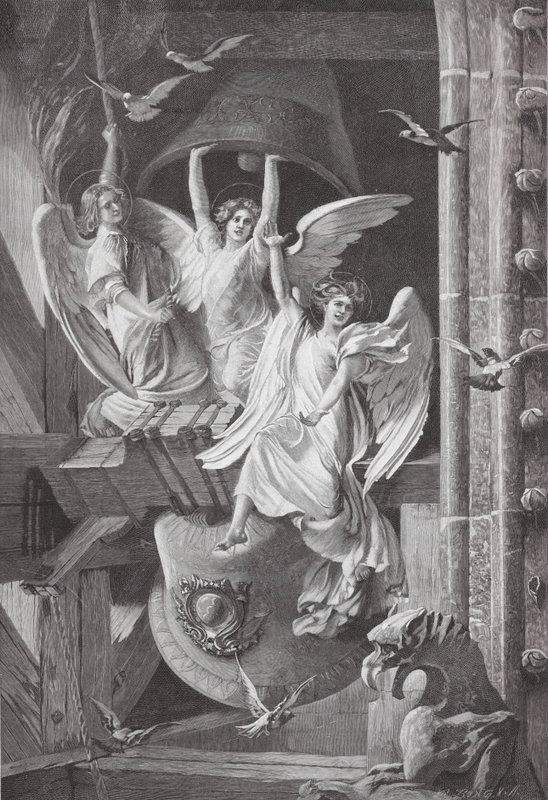 Os Sinos de Natal (litografia a cores) de Edwin Howland Blashfield