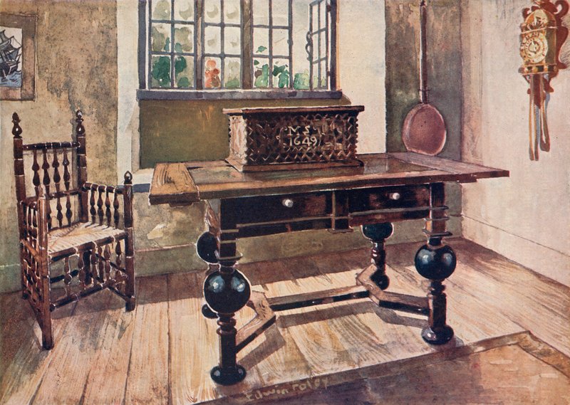 Sala de estar do primeiro colono da Virgínia de Edwin John Foley