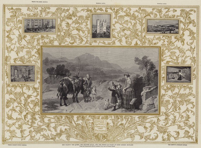 Sua Majestade a Rainha, a Princesa Real e o Príncipe de Gales em Loch Laggan, na Escócia de Edwin Landseer