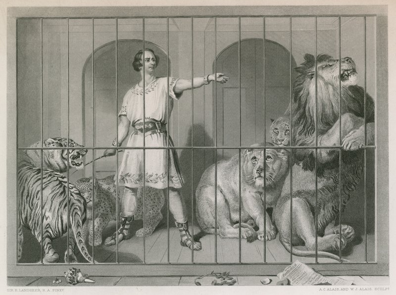 Van Amburgh e os leões de Edwin Landseer