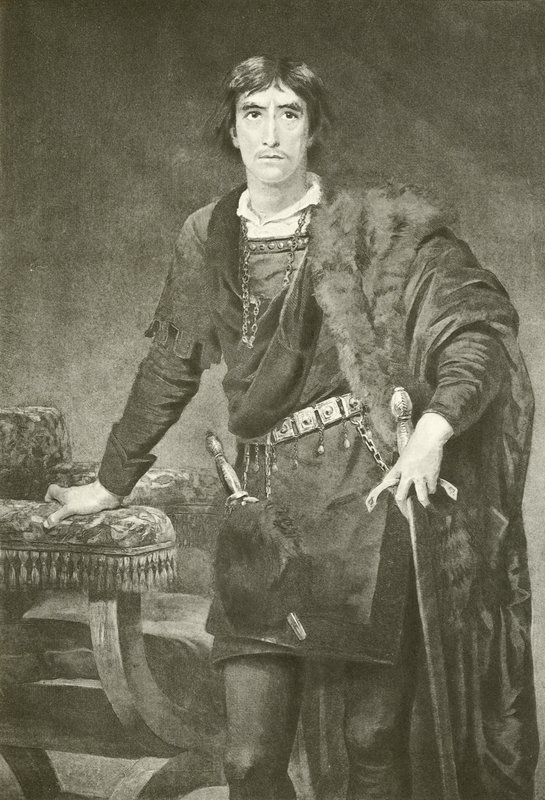 Sr. Henry Irving como Hamlet (gravura) de Edwin Longsden Long