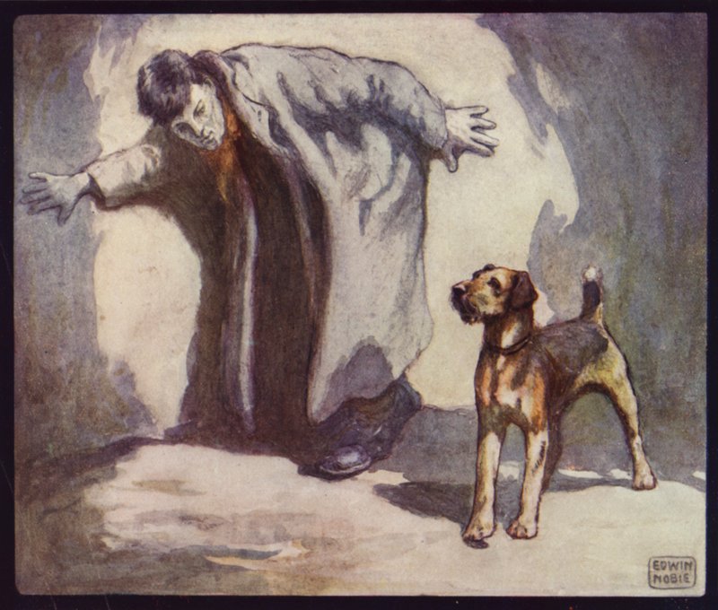 Cão Polícia no Trabalho (cor litho) de Edwin Noble