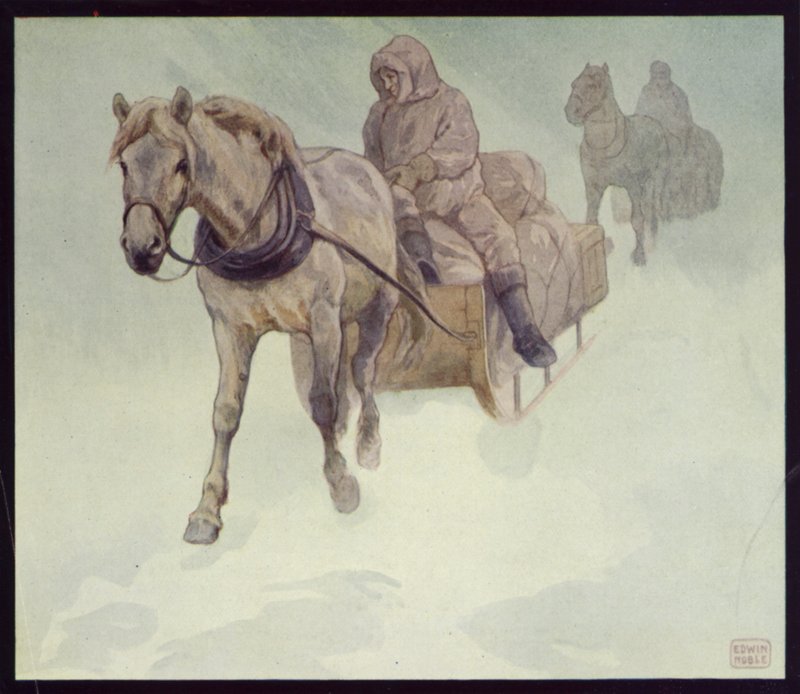 Póneis siberianos na Antártida (cor litho) de Edwin Noble