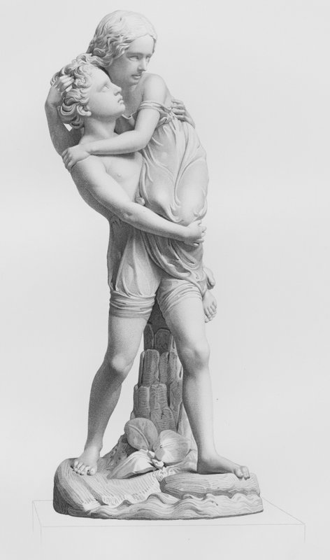 Paul e Virginia, gravados por E Roffe do grupo por W C Marshall, RA (gravura) de Edwin Roffe