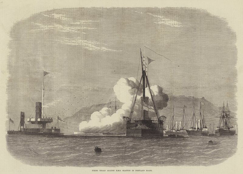 Disparando Ensaios contra o HMS Glatton em Portland Roads de Edwin Weedon