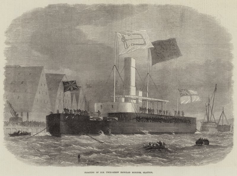 Flutuante do monitor HM Twin-Screw Ironclad, Glatton de Edwin Weedon
